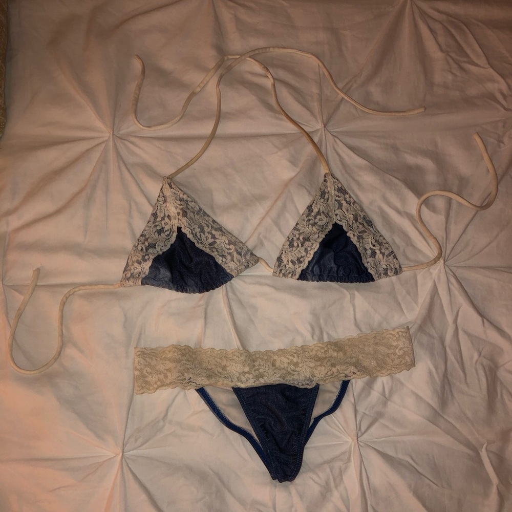 Lace/Denim Micro Bikini